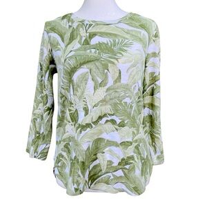 Tommy Bahama Ashby Isles Palma Toile CottonT-shirt Green 3/4 Sleeve‎ (Size XS)